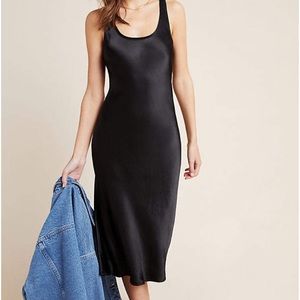 Nation Ltd. Midi satin Dress Black size small